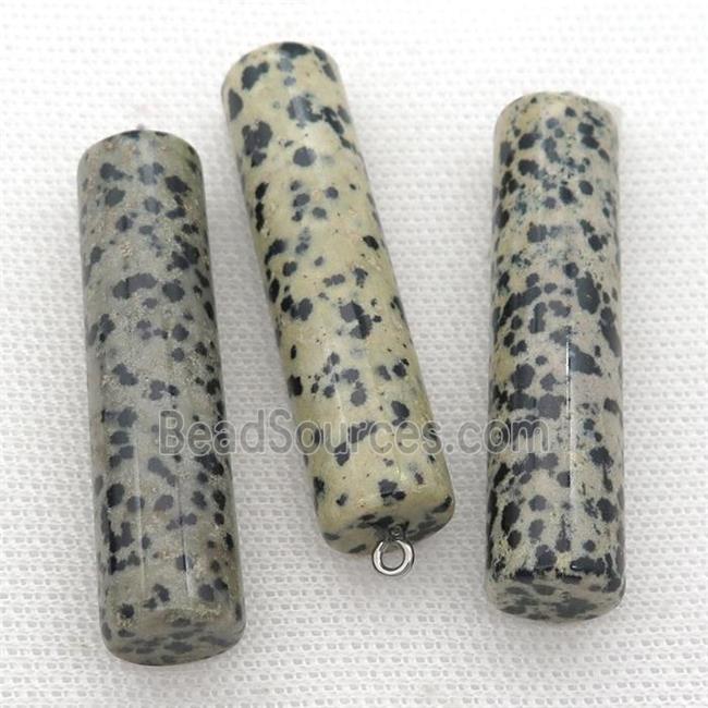 black Dalmatian Jasper column pendant