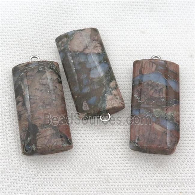 gray Opal rectangle pendant