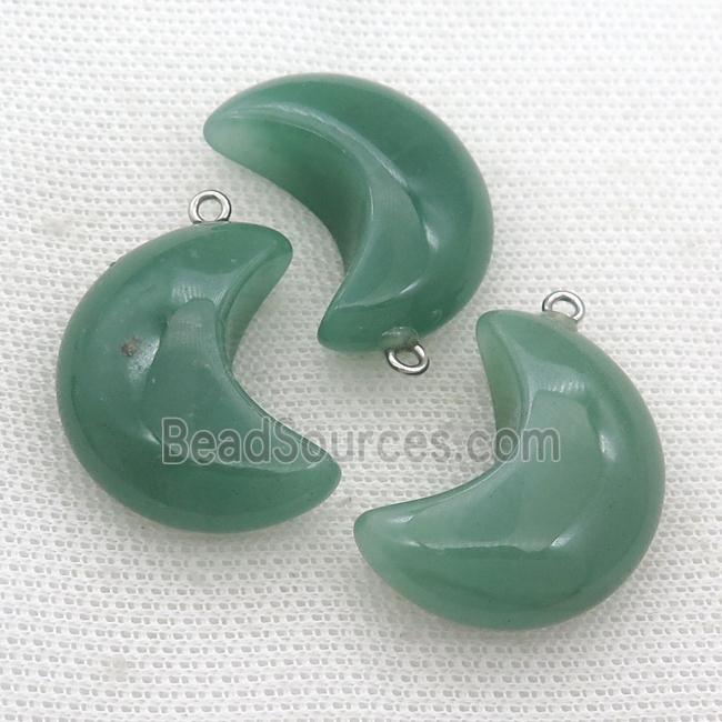 green Aventurine moon pendant