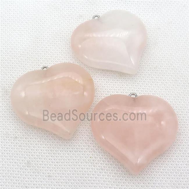 pink Rose Quartz heart pendant