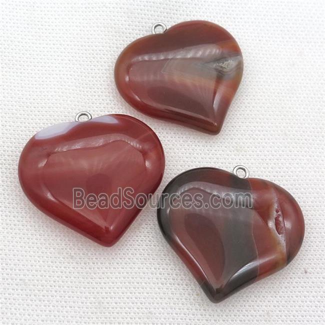 red Agate heart pendant