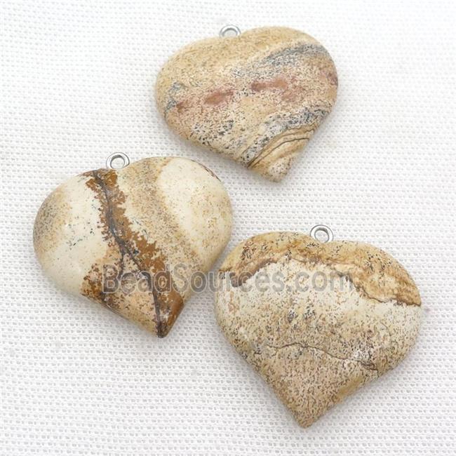 picture jasper heart pendant