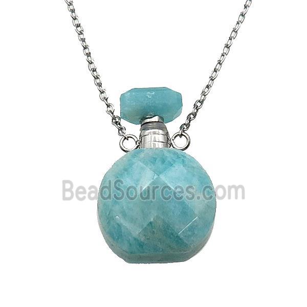 green Amazonite perfume bottle Necklace