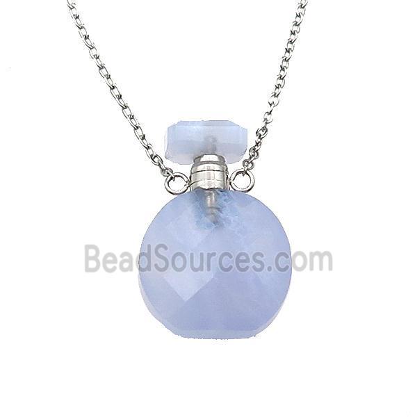 Blue Lace Agate perfume bottle Necklace