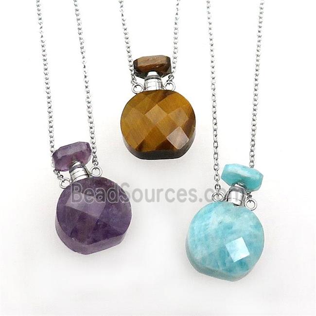 mix Gemstone perfume bottle Necklace