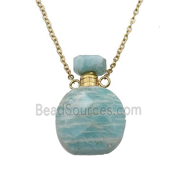 green Amazonite perfume bottle Necklace