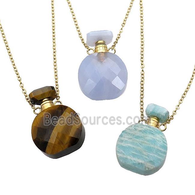 mix Gemstone perfume bottle Necklace