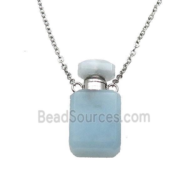 blue Aquamarine perfume bottle Necklace