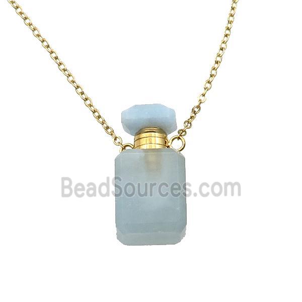 blue Aquamarine perfume bottle Necklace