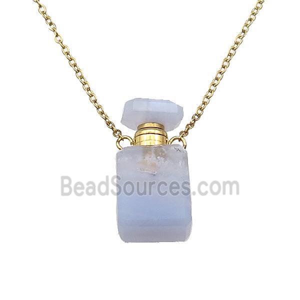 Blue Lace Agate perfume bottle Necklace