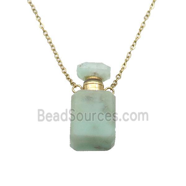 green Chrysoprase perfume bottle Necklace