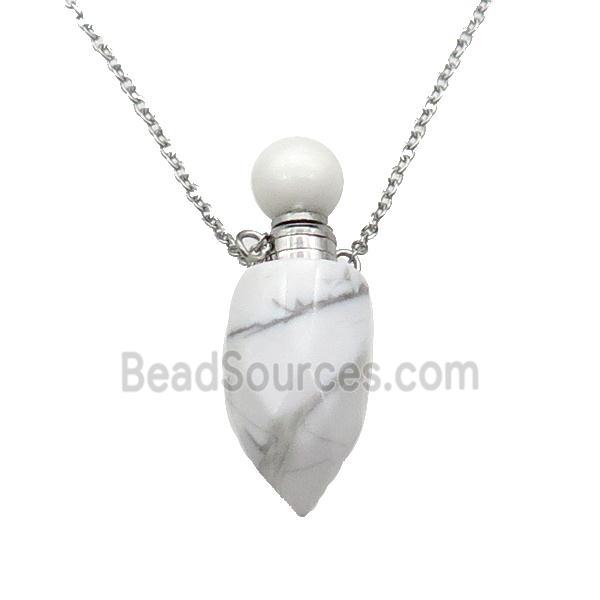 white Howlite Turquoise perfume bottle Necklace