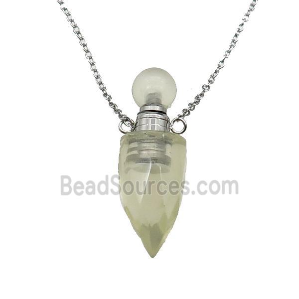 Lemon Quartz perfume bottle Necklace