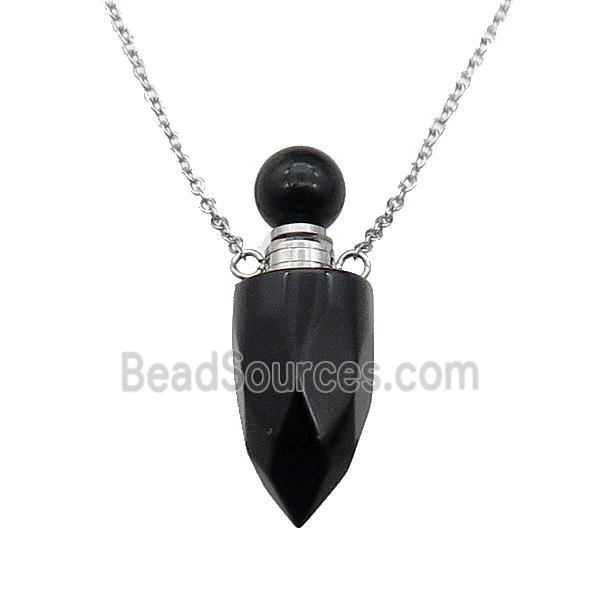 black Onyx perfume bottle Necklace