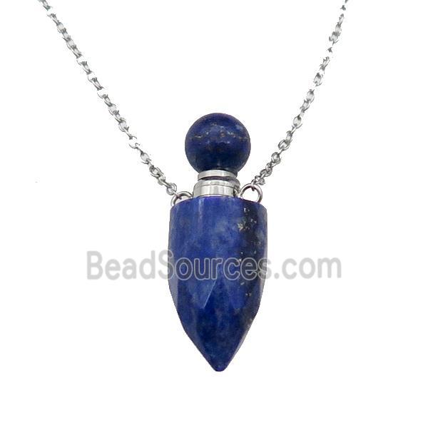 blue Lapis perfume bottle Necklace