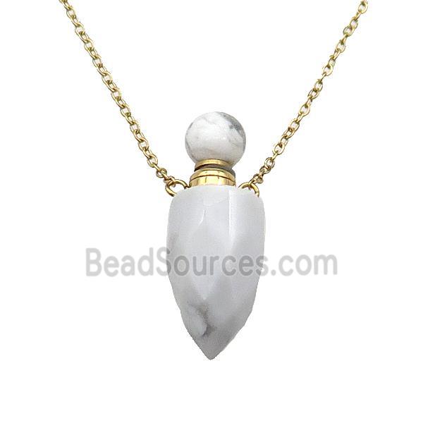 white Howlite Turquoise perfume bottle Necklace