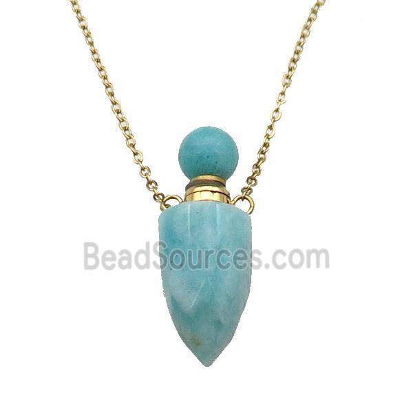 green Amazonite perfume bottle Necklace