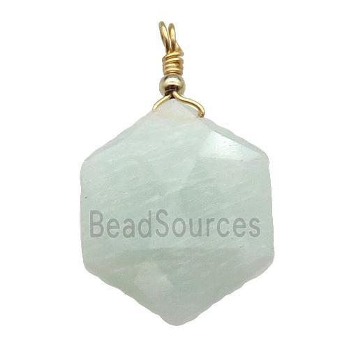 lt.Green Amazonite Hexagon Pendant