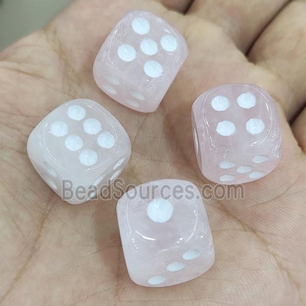 Rose Quartz Cube Dice