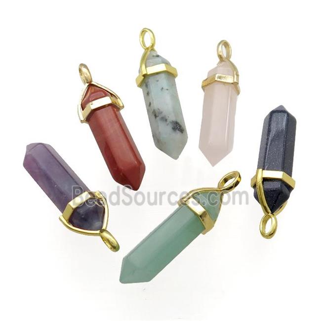 Mix Gemstone Prism Pendant Bullet