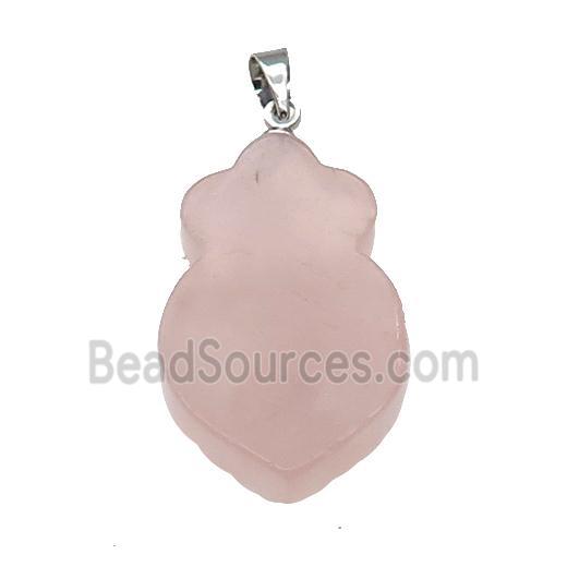 Rose Quartz Shield Pendant