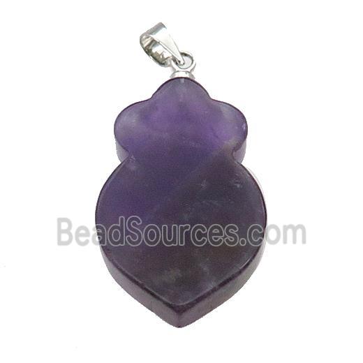 Amethyst Shield Pendant Purple