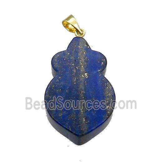 Natural Lapis Lazuli Shield Pendant Blue