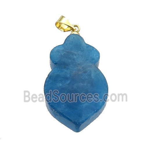 Blue Apatite Shield Pendant