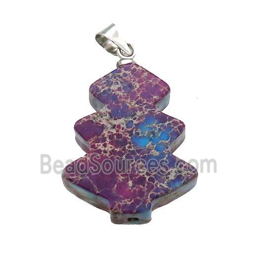 Purple Imperial Jasper Christmas Tree Pendant