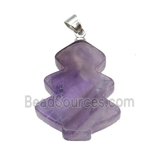 Purple Amethyst Christmas Tree Pendant