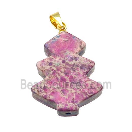 Pink Imperial Jasper Christmas Tree Pendant