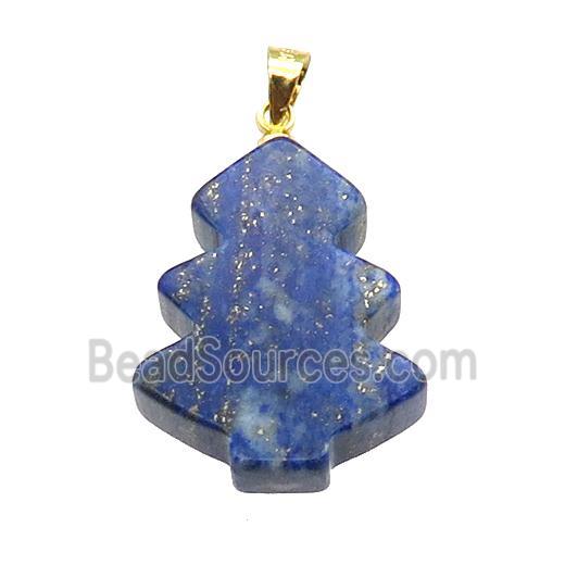 Blue Lapis Lazuli Christmas Tree Pendant