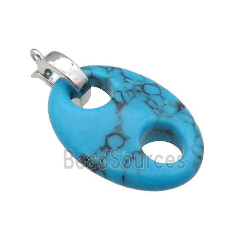 Blue Turquoise Pignose Pendant