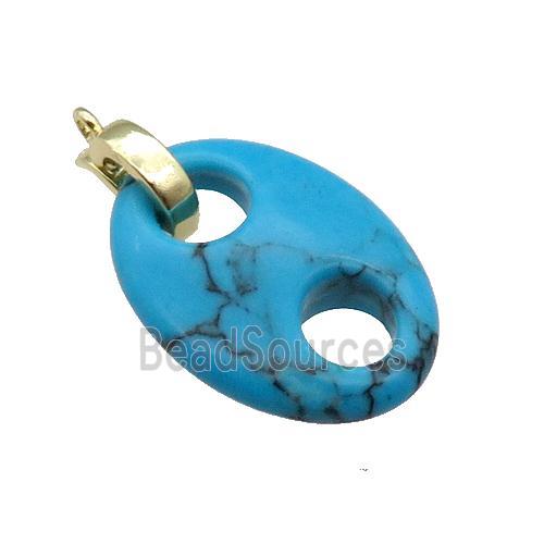 Blue Turquoise Pignose Pendant