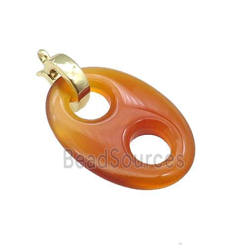 Red Carnelian Agate Pignose Pendant