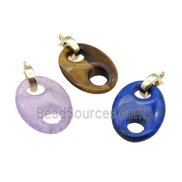 Mix Gemstone Pignose Pendant