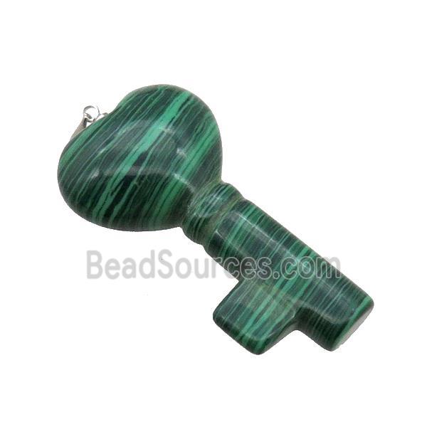 Green Synthetic Malachite Key Pendant