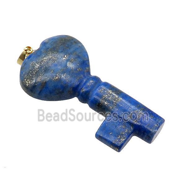 Blue Lapis Lazuli Key Pendant