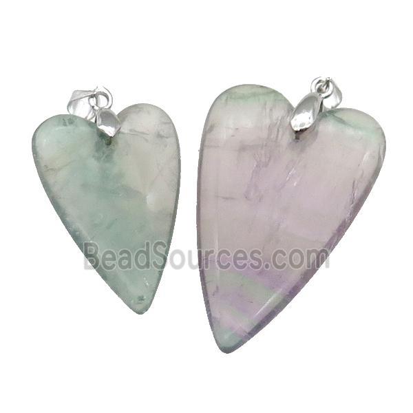 Multicolor Fluorite Heart Pendant