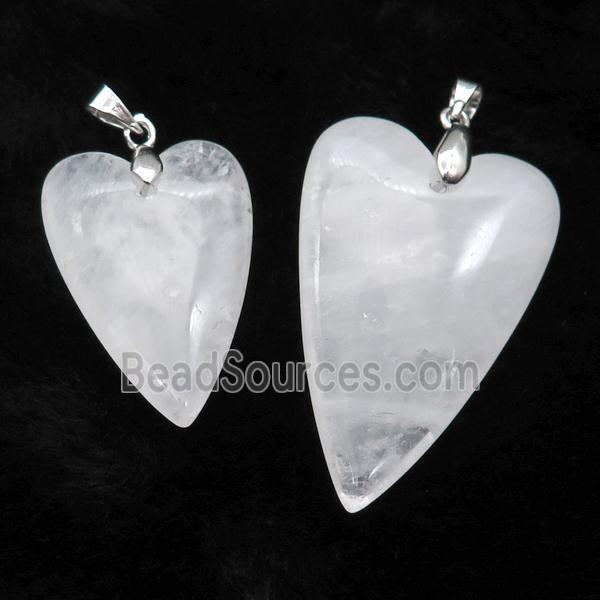 Clear Quartz Heart Pendant