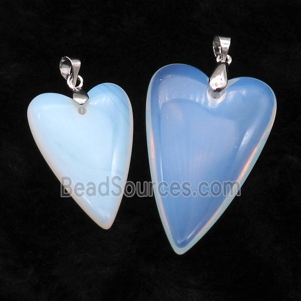 White Opalite Heart Pendant