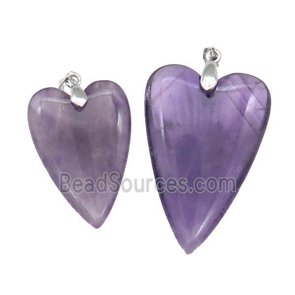 Purple Amethyst Heart Pendant