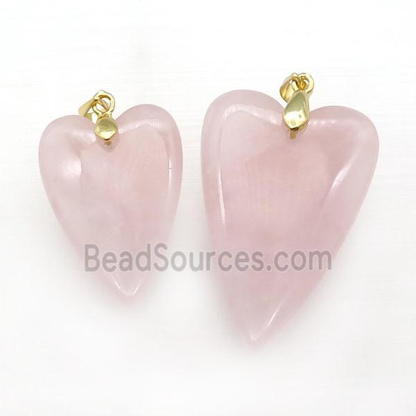 Pink Rose Quartz Heart Pendant