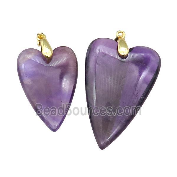 Purple Amethyst Heart Pendant