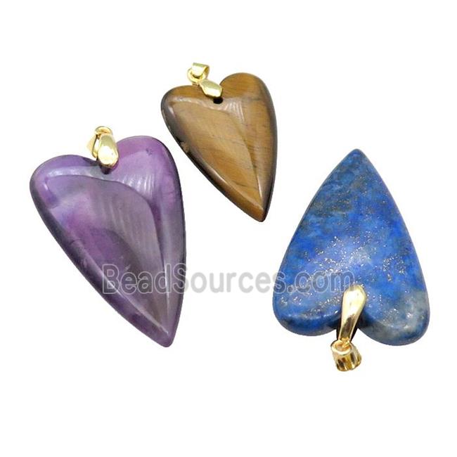 Mixed Gemstone Heart Pendant