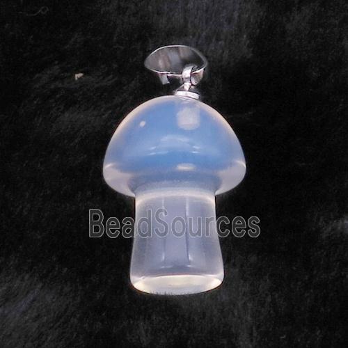 White Opalite Mushroom Pendant