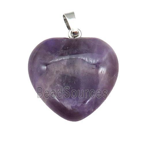 Purple Amethyst Heart Pendant