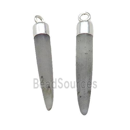 Labradorite Bullet Pendant Silver Plated