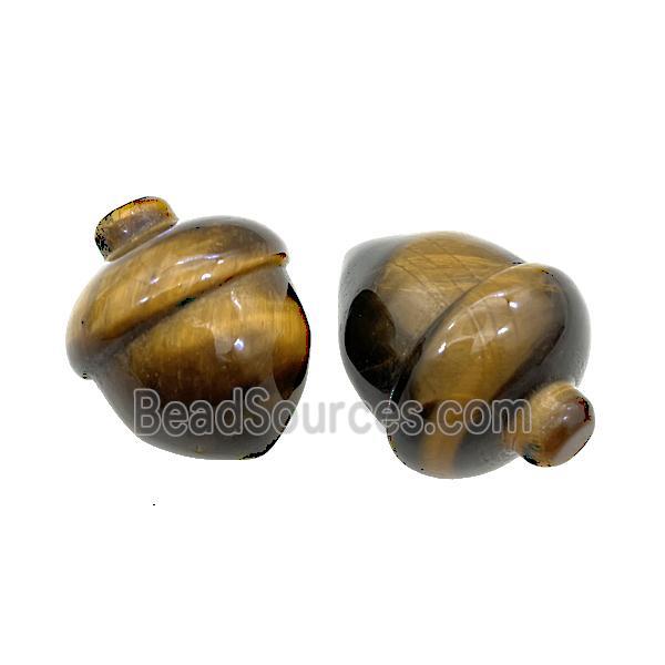 Natural Tiger Eye Stone Acorn No Hole