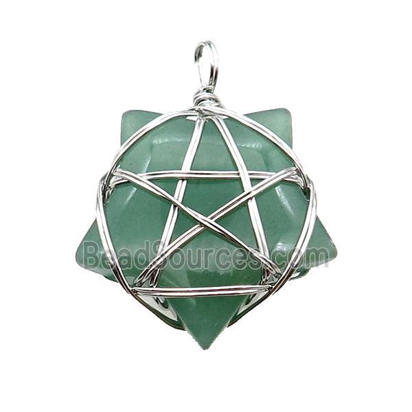 Green Aventurine Star Pendant Wire Wrapped